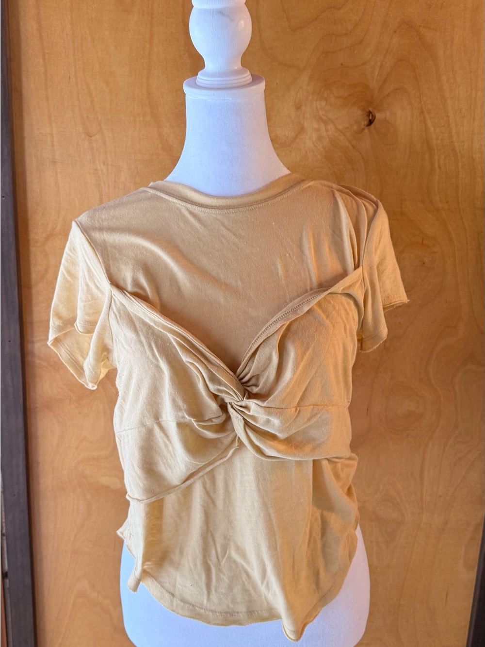 We The Free Charcoal and Beige Knot-Front Short Sleeve Tee 2 for $20 - Picture 2 of 4